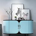 Modern Side Cabinet Side Cabinet Single Sofa Combination 3d model