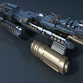 Advanced Military Weapon With Tracked Base Multiple Cannons And Cylindrical Mechanical Structure 3d model