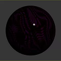 Shiny Metallic Cosmic Spacecraft with Smooth Surface and Orange Ring Floating in Dark Background