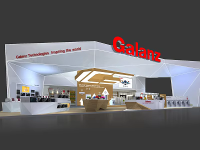 Calanz Exhibition Booth Modern Design With Product Display And Technologies Showcase 3d model