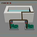 Industrial Equipment System Featuring White Tank Green Pumps And Liquid Transport Pipes