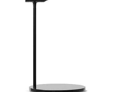 Black Modern Table Lamp With Sleek Round Base And Tall Straight Pole Design 3d model