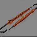 Stylish Orange Umbrellas With Black Handles For Everyday Household Essentials