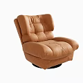 Brown Single Sofa With Swivel Base Padded Backrest And Armrests Design 3d model