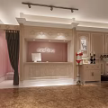 Elegant Gracing Lingerie Clothing Store Interior With Displays Plants And Curtains