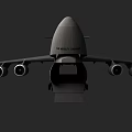 Gray Passenger Airliner with Four Engines Long Wings and Tail Logo Design