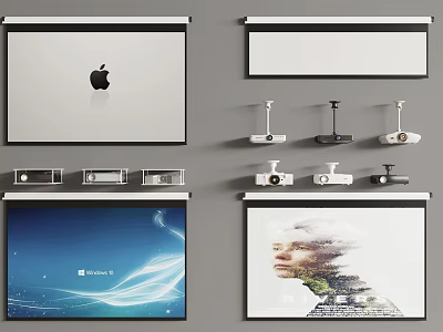 Reliable Projection Monitoring System Featuring Multiple Projectors And Screens For Clear Display Content 3d model