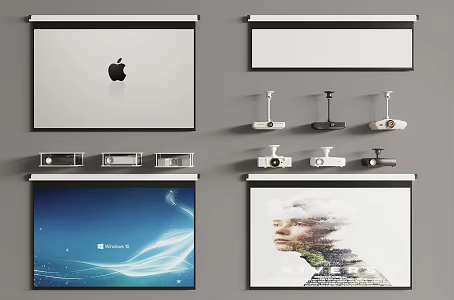 Modern projection curtain projector 3d model