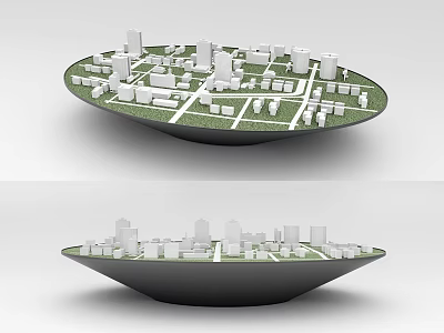 Commercial Equipment For Urban Planning Model Featuring Buildings Roads And Green Zones 3d model
