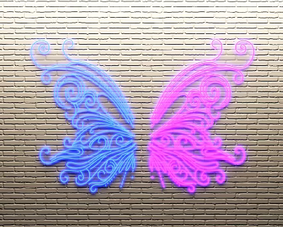 Neon Butterfly Wings 3d model