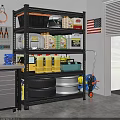Organized Garage Space With Metal Shelving Storage Containers Tires Tools And Garden Gear