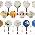 Decorative Fan Hangings with Traditional Patterns Tassel Ornaments and Diverse Designs