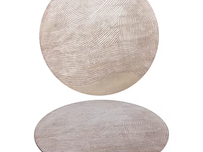 Two Round Rugs With Soft Woven Texture And Neutral Tones For Modern Home Decor 3d model