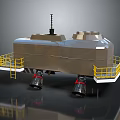 Industrial Machinery Equipment With Metallic Structure Yellow Railings Ladders And Thruster Units