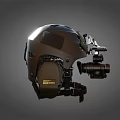Advanced Tactical Helmet With Mounted Night Vision Camera And Communication Gear Straps