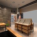 Glasses shop shopping mall side hall display store 3d model