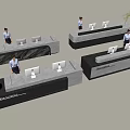 Modern Company Reception Area Bar Reception Desk 3d model