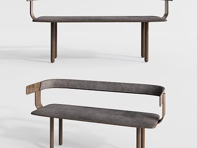 Sleek Modern Leisure Chair Design With Wooden Frame And Gray Upholstered Seat 3d model