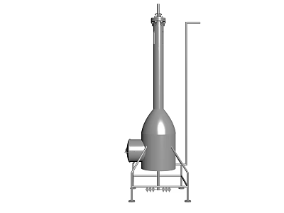 Vertical Industrial Equipment With Metal Stand And Processing Vessel Structure 3d model