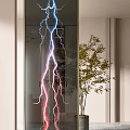 Decorative Glass Partition Designs With Leaf Lightning And Textured Patterns For Interior 3d model