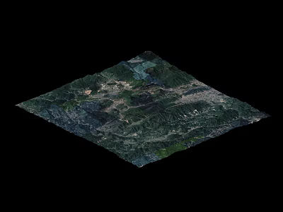 3D Garden Landscape Model Featuring Green Vegetation And Mountain Terrain Texture Details 3d model