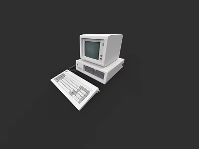 Classic Vintage Desktop Computer Setup With Monitor Keyboard And Retro Design 3d model