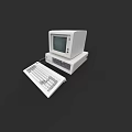 Classic Vintage Desktop Computer Setup With Monitor Keyboard And Retro Design