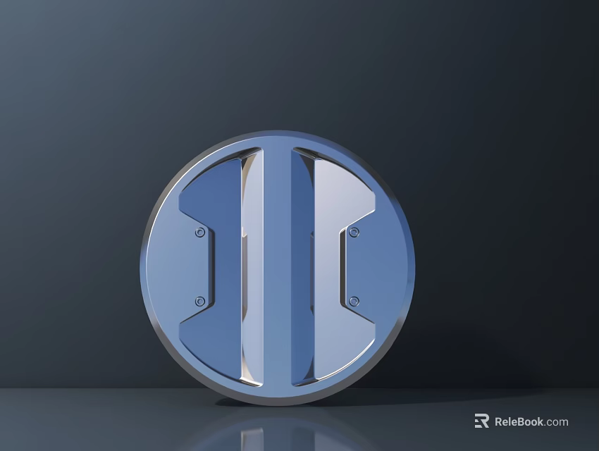 Contemporary Circular Door Arch Structure With Metal Panels And Blue Silver Finish 3d model 