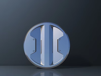 Contemporary Circular Door Arch Structure With Metal Panels And Blue Silver Finish 3d model