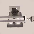 Industrial Equipment With Linear Rails And Motors On Metal Platform Mechanical Structure