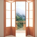 New Chinese Folding Door 3d model