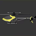 Yellow Model Helicopter With Main Rotor Tail Rotor And Landing Skids