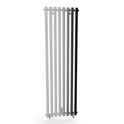 Stylish Bathroom Cabinet Rack With Vertical Gray And Black Stripes Design For Modern Bathrooms 3d model