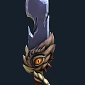 Mythical Weapon With Intricate Textured Hilt And Gleaming Metallic Blade Design