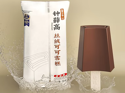 Zhong Xue Gao Velvet Cocoa Ice Cream Bar With Creamy Texture And Packaging 3d model