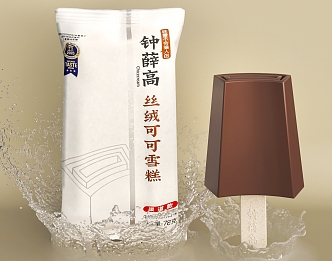 Zhong Xue Gao Ice Cream Popsicle Ice Cream Dessert Chocolate Cream Cake Fruit Drops Splash 3d model