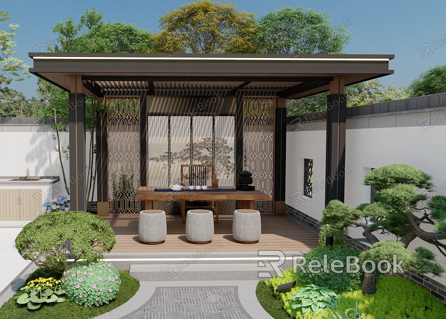 New Chinese style gazebo aluminum gazebo gazebo model