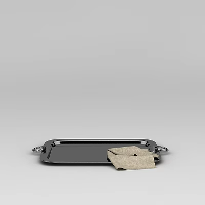 Modern Metal Restaurant Tray 3d model