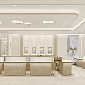 Elegant Jewelry Store Interior With Glass Display Cases And Marble Counters