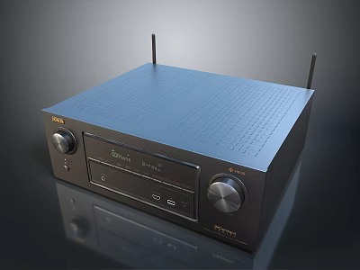 Sleek Modern Computer Device With Dual Antennas Control Knobs And Interface Panel 3d model