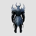 Detailed Dark Fantasy Armored Game Movie Character With Horned Spiked Armor
