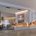 Modern Public Office Space With Open Layout Comfortable Seating Green Plants And Wall Art Decor