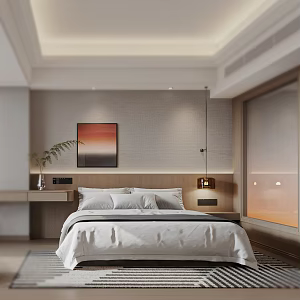 Modern Room Single Double Room 3d model