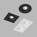 Black And White Recessed Downlights With Square Round Rectangular Designs For Home Lighting