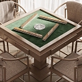 New Chinese Mahjong Table and Chair Combination 3d model