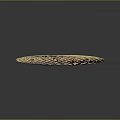 Golden Spiral Woven Furniture Decorative Piece With Intricate Round Weave Pattern