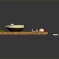 Delicious Red Soup Served on Wooden Tray with Garlic Cloves Red Tomato and Chopsticks