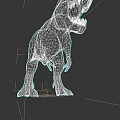 Realistic Reptile Dinosaur 3D Model With Standing Posture And Open Mouth