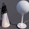 Modern Table Lamp Designs Conical Shape With Black Accents And Spherical White Base 3d model