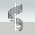 Modern Spiral Staircase Design With Glass Railing And White Architectural Structure 3d model